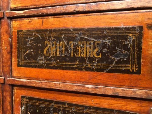ANTIQUE HABERDASHERY BANK OF DRAWERS - ADDITIONAL PHOTO 10