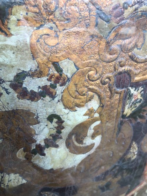 18TH CENTURY LEATHER PANEL - ADDITIONAL PHOTO 3