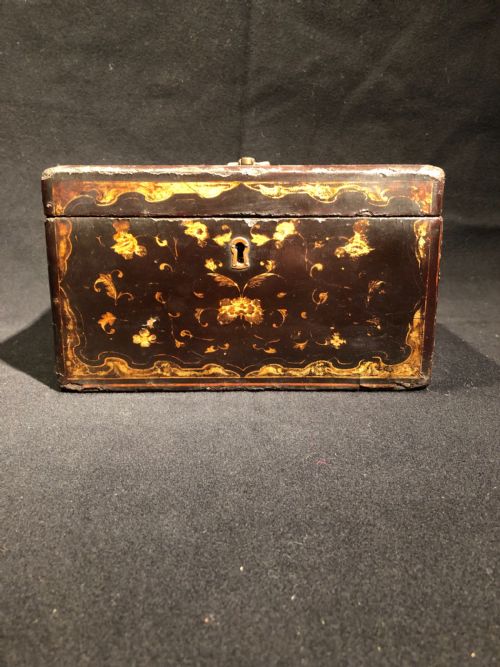 ANTIQUE CHINOISERIE TEA CADDY - ADDITIONAL PHOTO 2