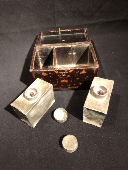 ANTIQUE CHINOISERIE TEA CADDY - ADDITIONAL PHOTO 6