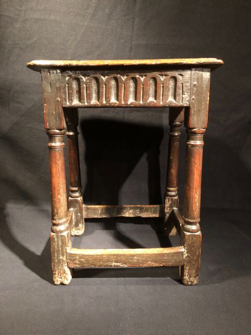 early oak joint stool - CATEGORY: ANTIQUE STOOLS - DATED 17TH CENTURY