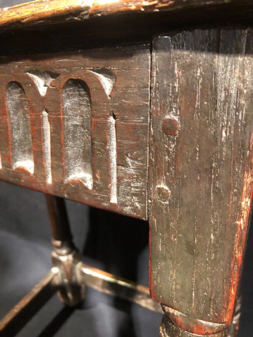 EARLY OAK JOINT STOOL - ADDITIONAL PHOTO 2