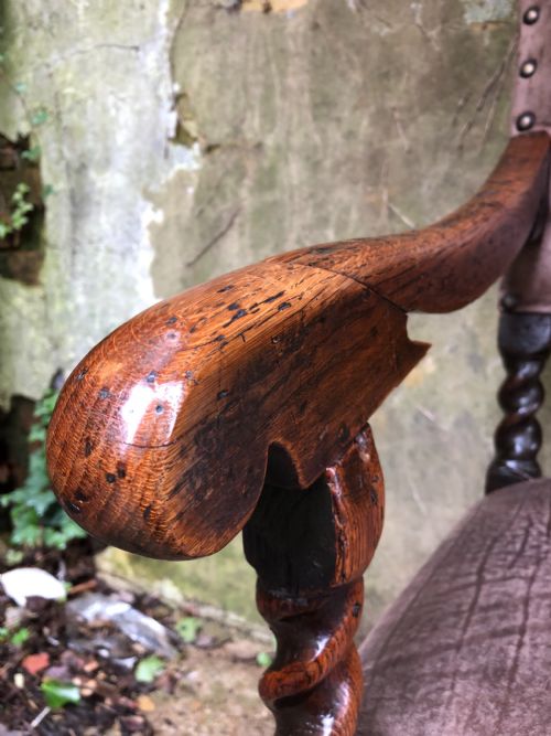 EARLY OAK ARMCHAIR - ADDITIONAL PHOTO 2