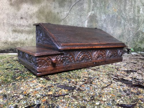 early oak desk box - CATEGORY: ANTIQUE BOXES - DATED 18TH CENTURY