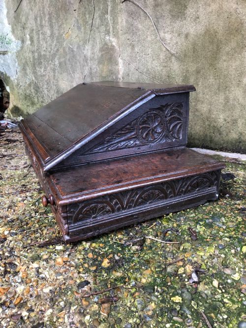 EARLY OAK DESK BOX - ADDITIONAL PHOTO 1