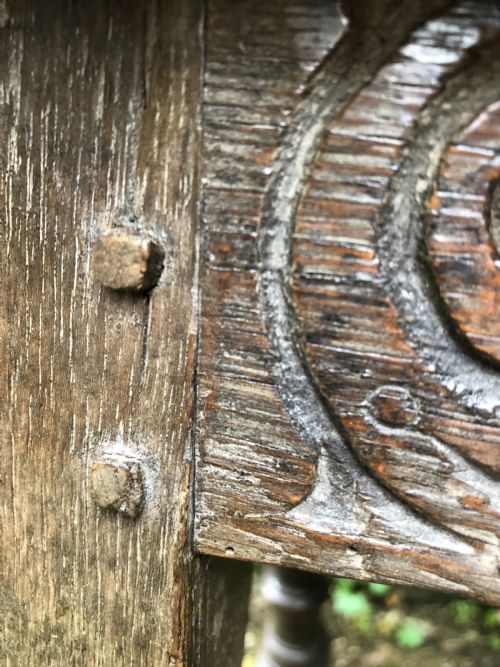 EARLY OAK JOINT STOOL - ADDITIONAL PHOTO 6