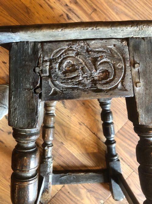 EARLY OAK JOINT STOOL - ADDITIONAL PHOTO 10