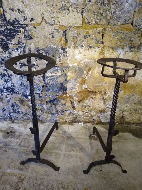 pair of 17th c french andirons or fire dogs - CATEGORY: ANTIQUE METAL - DATED 17TH CENTURY