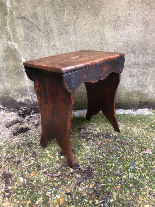 ANTIQUE BOARDED STOOL - ADDITIONAL PHOTO 1