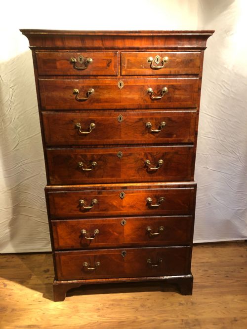 ANTIQUE WALNUT CHEST ON CHEST - ADDITIONAL PHOTO 1