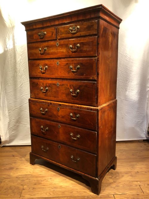 ANTIQUE WALNUT CHEST ON CHEST - ADDITIONAL PHOTO 9