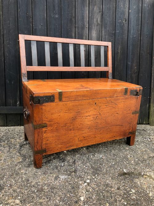 ANTIQUE CAMPAIGN CHEST - ADDITIONAL PHOTO 1