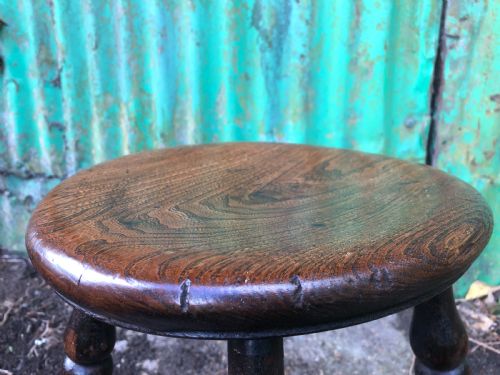 ANTIQUE DISH TOP STOOL - ADDITIONAL PHOTO 5