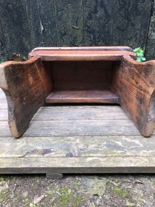 ANTIQUE PINE BOARDED STOOL - ADDITIONAL PHOTO 5