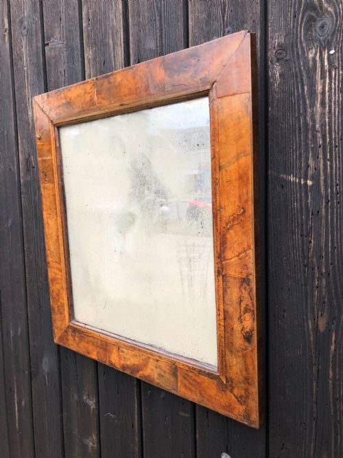 ANTIQUE WALNUT WALL MIRROR - ADDITIONAL PHOTO 1