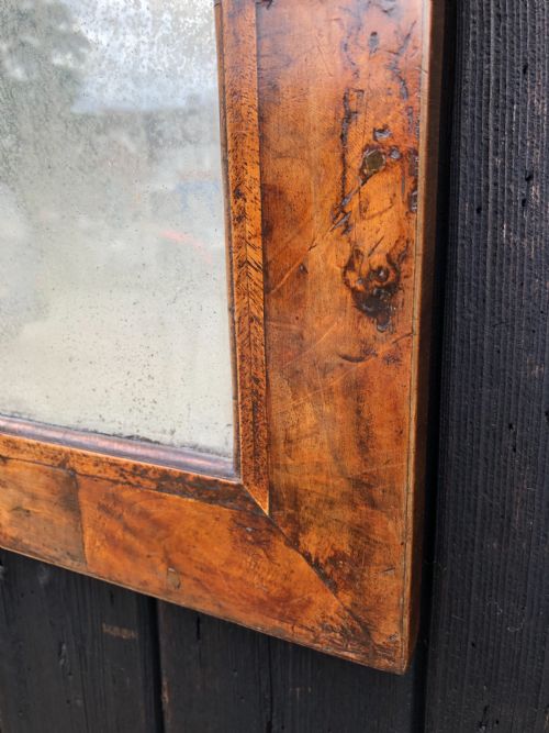 ANTIQUE WALNUT WALL MIRROR - ADDITIONAL PHOTO 4