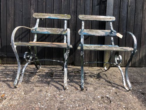 PAIR OF ANTIQUE GARDEN CHAIRS - ADDITIONAL PHOTO 2