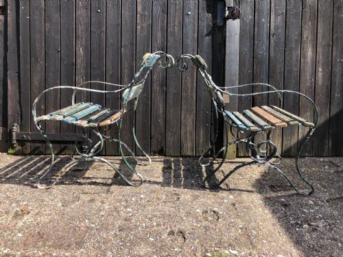 PAIR OF ANTIQUE GARDEN CHAIRS - ADDITIONAL PHOTO 3