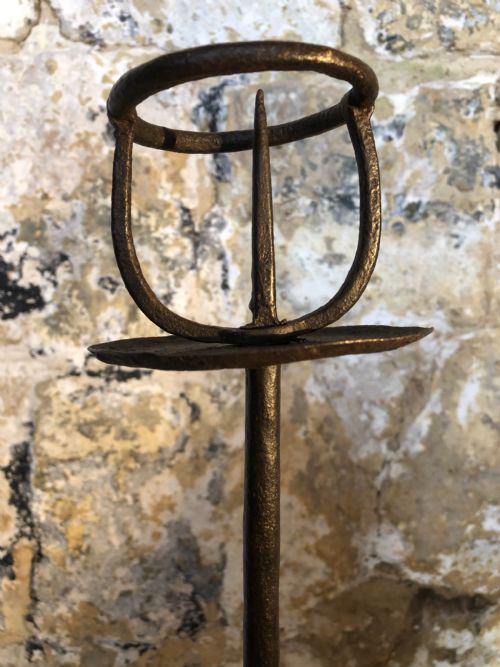 LARGE 18TH CENTURY IRON CANDLESTICK - ADDITIONAL PHOTO 2