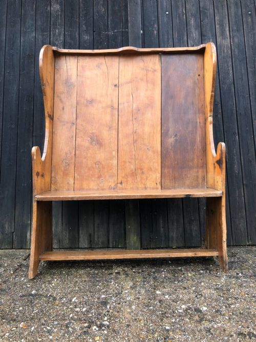 ANTIQUE PINE SETTLE - ADDITIONAL PHOTO 1