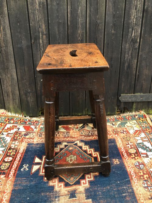 A PRIMITIVE ANTIQUE JOINT STOOL - ADDITIONAL PHOTO 5