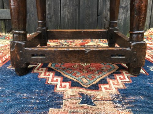 A PRIMITIVE ANTIQUE JOINT STOOL - ADDITIONAL PHOTO 9