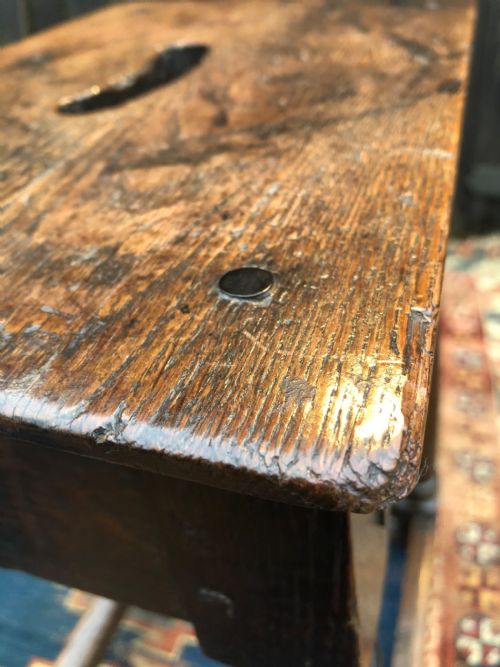 A PRIMITIVE ANTIQUE JOINT STOOL - ADDITIONAL PHOTO 10