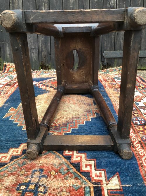 A PRIMITIVE ANTIQUE JOINT STOOL - ADDITIONAL PHOTO 12