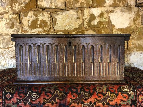 EARLY OAK BIBLE BOX - ADDITIONAL PHOTO 1