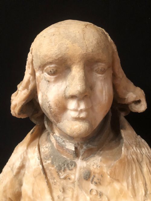 ANTIQUE ALABASTER BUST - ADDITIONAL PHOTO 3