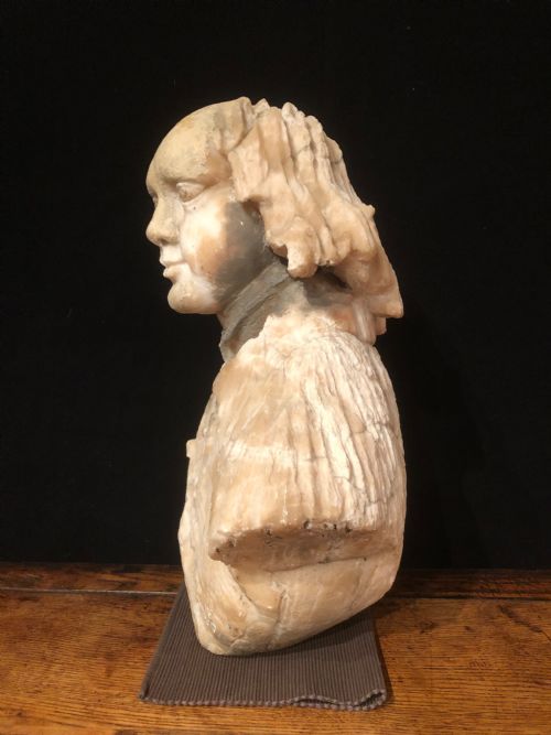 ANTIQUE ALABASTER BUST - ADDITIONAL PHOTO 7