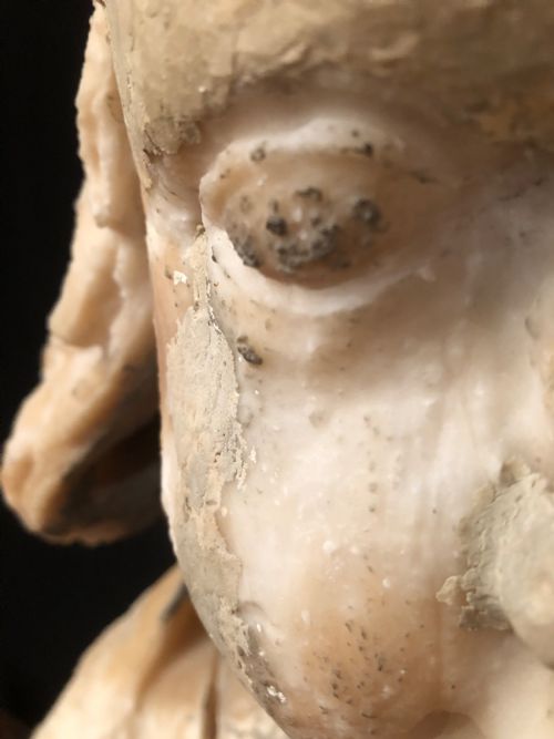 ANTIQUE ALABASTER BUST - ADDITIONAL PHOTO 12