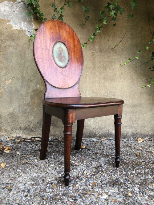 georgian mahogany hall chair - CATEGORY: ANTIQUE CHAIRS - DATED GEORGIAN