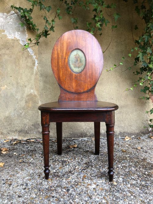 GEORGIAN MAHOGANY HALL CHAIR - ADDITIONAL PHOTO 1