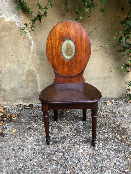 GEORGIAN MAHOGANY HALL CHAIR - ADDITIONAL PHOTO 2