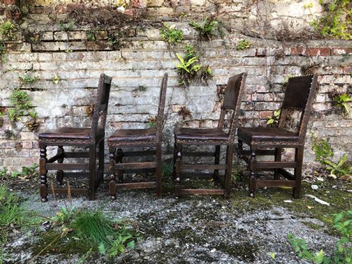 EARLY OAK DINING CHAIRS - ADDITIONAL PHOTO 3