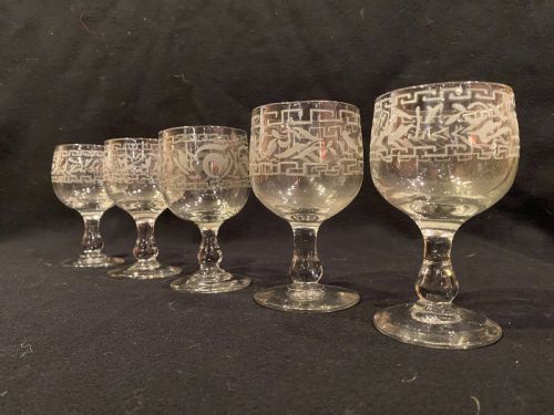 antique wine glasses - CATEGORY: ANTIQUE GLASS - DATED 19TH CENTURY