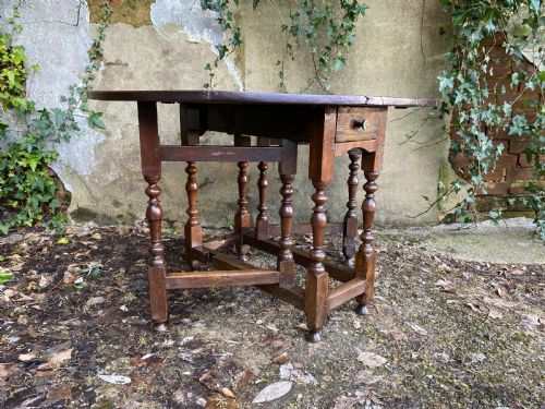 ANTIQUE OAK GATELEG TABLE - ADDITIONAL PHOTO 4
