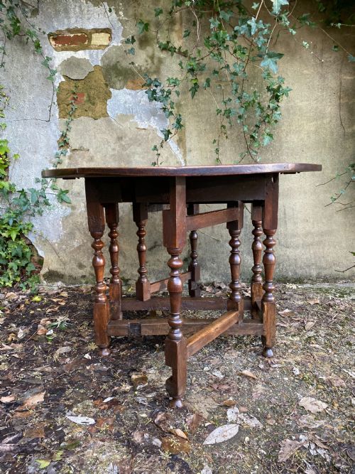 ANTIQUE OAK GATELEG TABLE - ADDITIONAL PHOTO 6