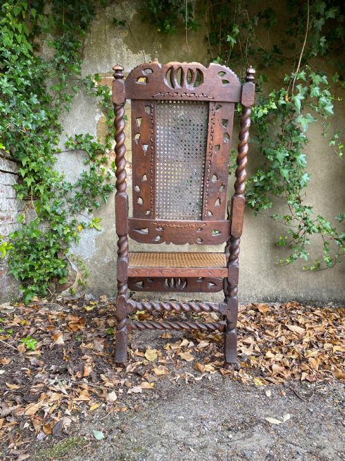 CHARLES II WALNUT ARMCHAIR - ADDITIONAL PHOTO 3