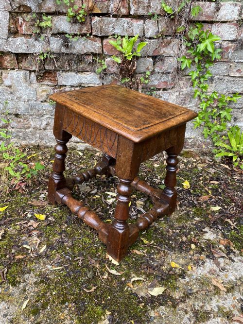 ANTIQUE OAK JOINT STOOL - ADDITIONAL PHOTO 2