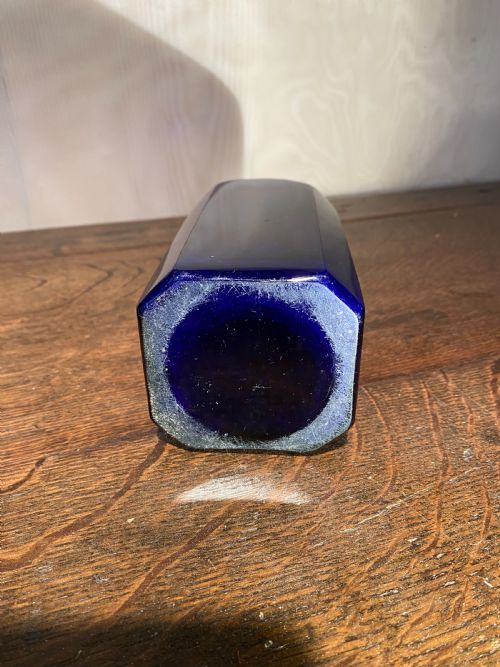 PAIR OF BLUE GLASS DECANTERS - ADDITIONAL PHOTO 8