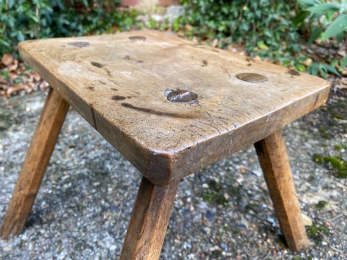 ANTIQUE PRIMITIVE STOOL - ADDITIONAL PHOTO 1