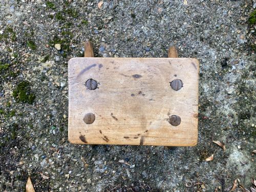 ANTIQUE PRIMITIVE STOOL - ADDITIONAL PHOTO 3