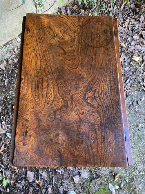 ANTIQUE ELM SIDE TABLE - ADDITIONAL PHOTO 5
