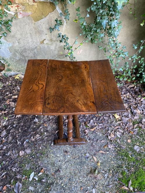 ANTIQUE ELM SIDE TABLE - ADDITIONAL PHOTO 6