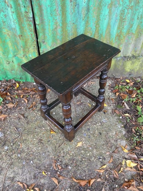 EARLY OAK JOINT STOOL - ADDITIONAL PHOTO 4