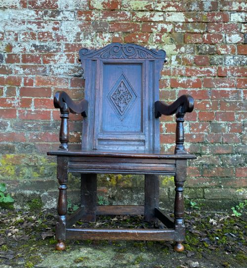EARLY OAK WAINSCOT CHAIR - ADDITIONAL PHOTO 1
