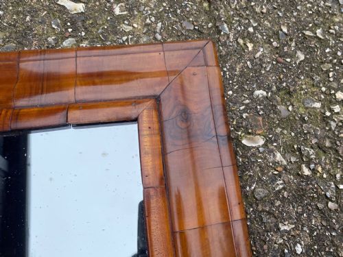 ANTIQUE WALNUT CUSHION MIRROR - ADDITIONAL PHOTO 4