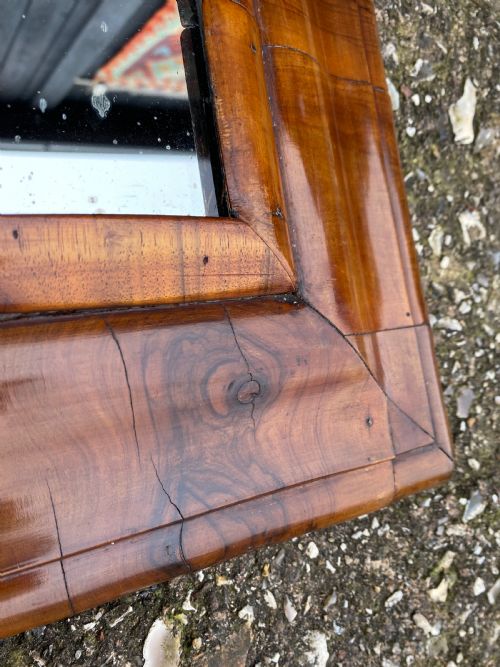 ANTIQUE WALNUT CUSHION MIRROR - ADDITIONAL PHOTO 5
